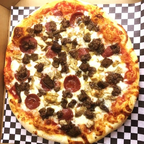 Steak Bomb Pizza.