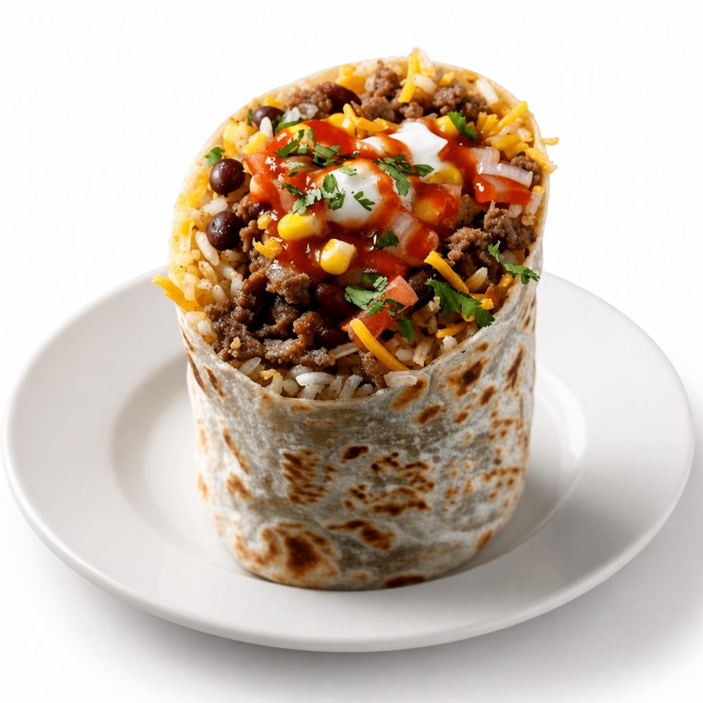 Beef And Been Burrito.
