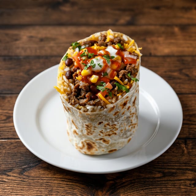 Beef And Been Burrito.